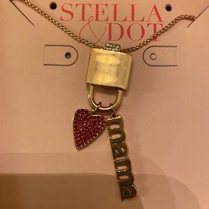Stella & Dot/Keep Collective Keeper Charm Necklace with Mama/Heart Charms